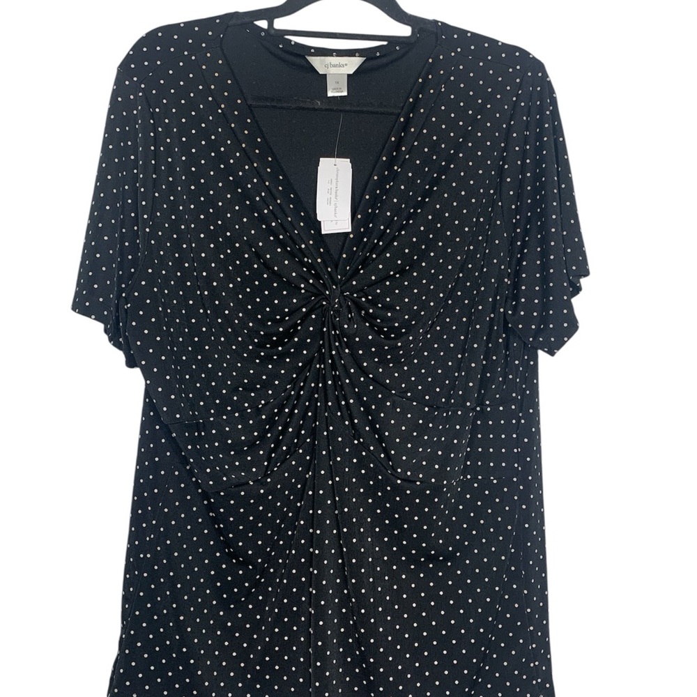 CJ Banks Short Sleeve Stretchy Top 1X NEW